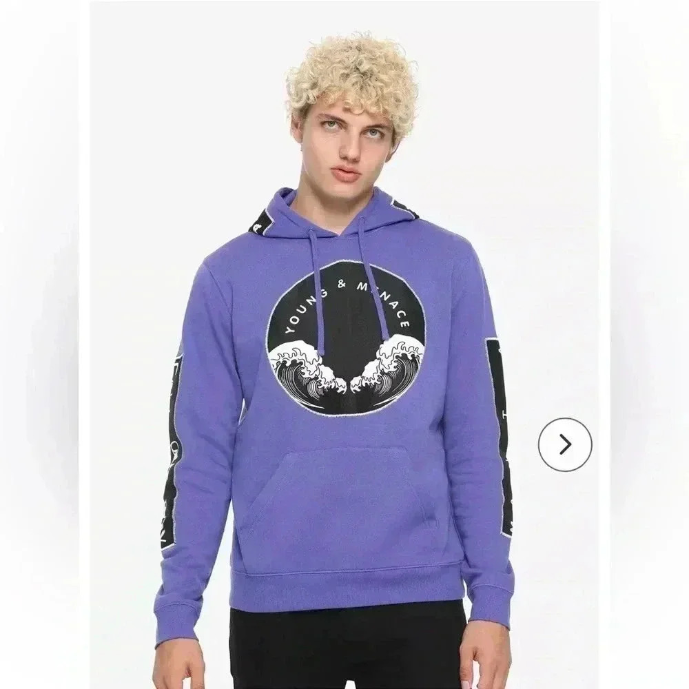 RARE Fall Out Boy Young & Menace Patched Hoodie Hot Topic Exclusive Size Medium